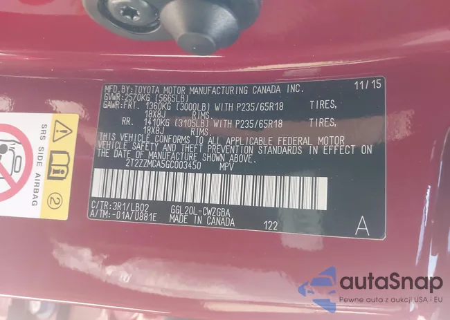 2T2ZZMCA5GC003450: 43407232