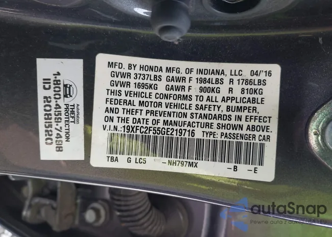 19XFC2F55GE219716: 43407272