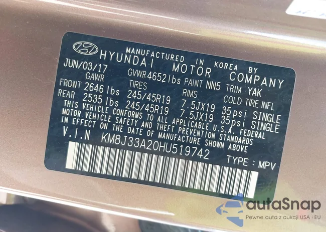 KM8J33A20HU519742: 43407286