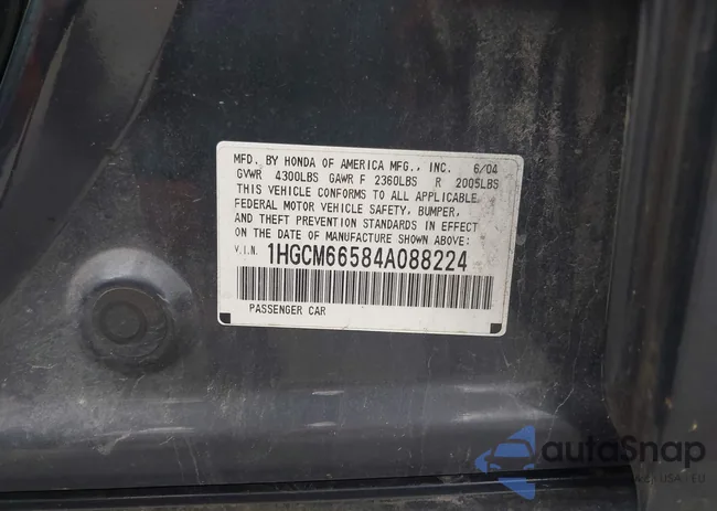 1HGCM66584A088224: 43407315