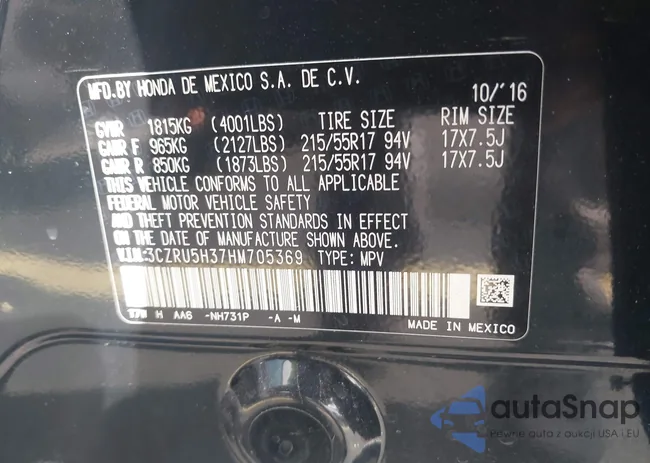 3CZRU5H37HM705369: 43407348