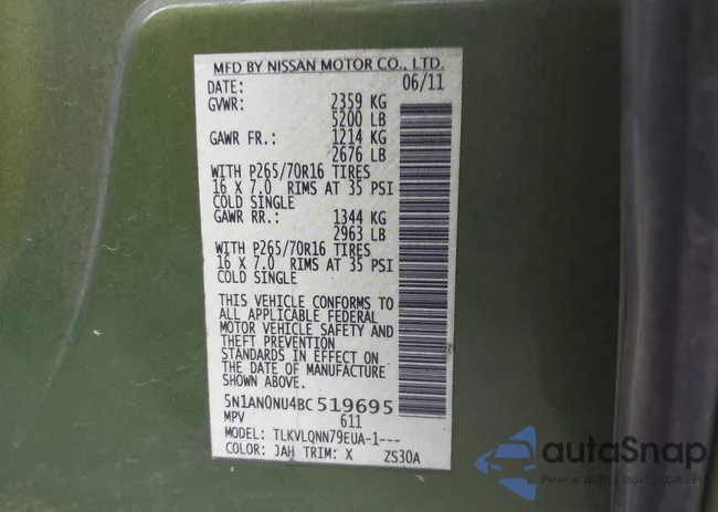 5N1AN0NU4BC519695: 43407419