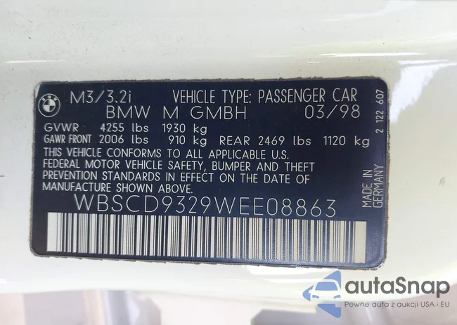 WBSCD9329WEE08863: 43407514