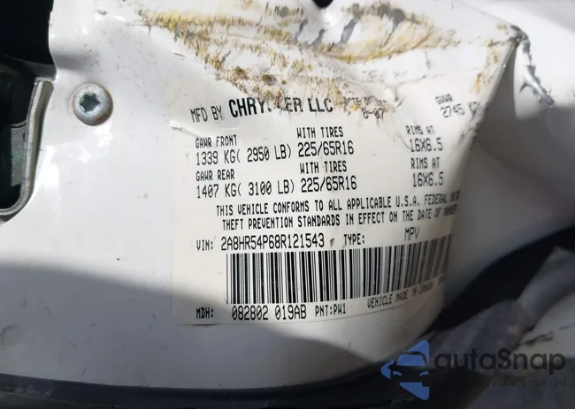 2A8HR54P68R121543: 43407517