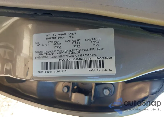 1YVGF22C315234647: 43407582