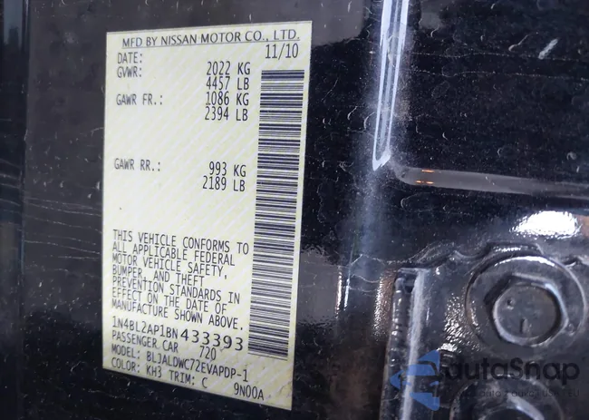 1N4BL2AP1BN433393: 43408660