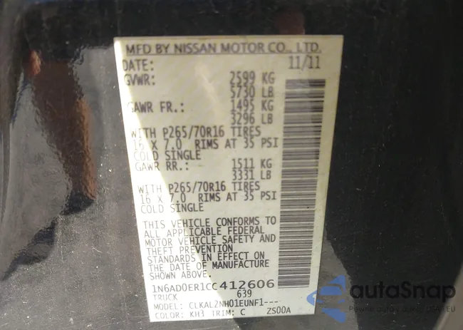 1N6AD0ER1CC412606: 43408713