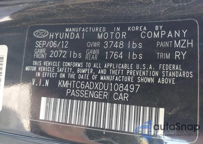 KMHTC6ADXDU108497: 43408721