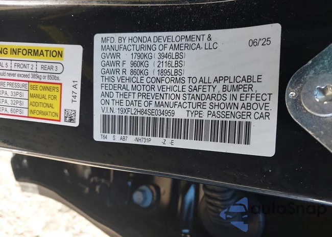 19XFL2H84SE034959: 43408742