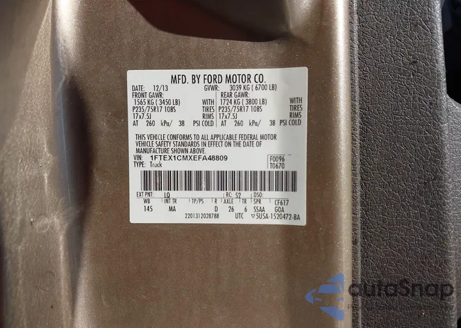 1FTEX1CMXEFA48809: 43408769