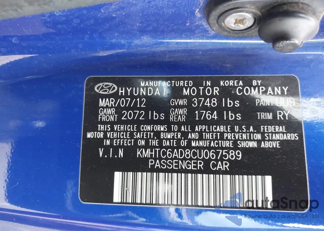 KMHTC6AD8CU067589: 43408833