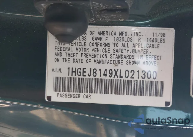 1HGEJ8149XL021300: 43408889