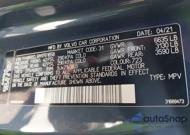 YV4BR0CL6M1761858: 43408911