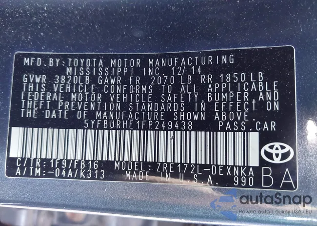 5YFBURHE1FP249438: 43409075