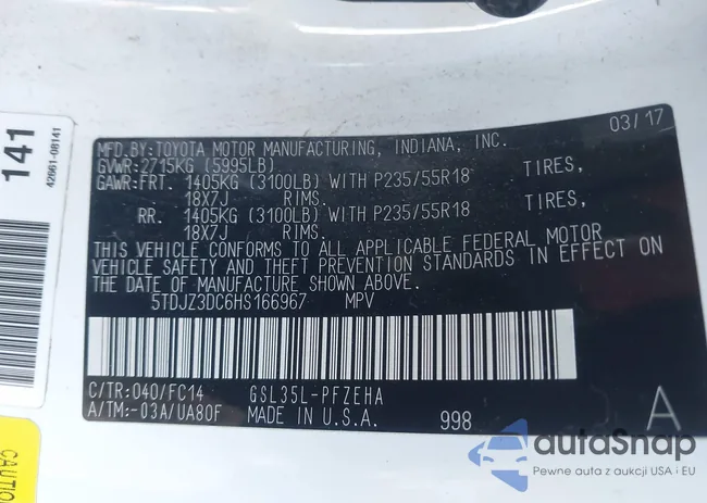 5TDJZ3DC6HS166967: 43409173