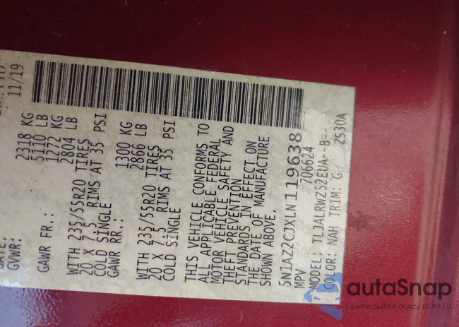 5N1AZ2CJXLN119638: 43408316