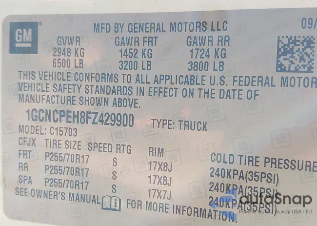 1GCNCPEH8FZ429900: 43408408