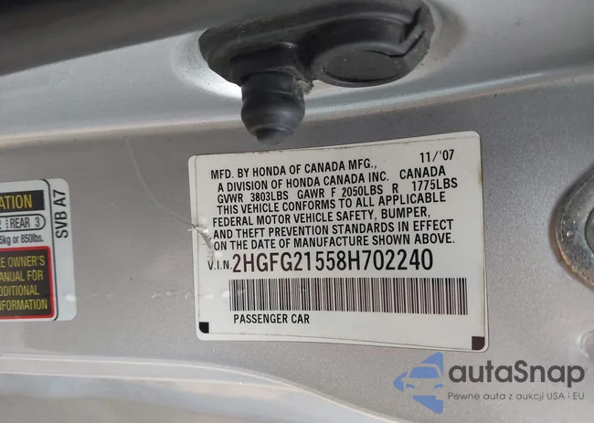 2HGFG21558H702240: 43408422