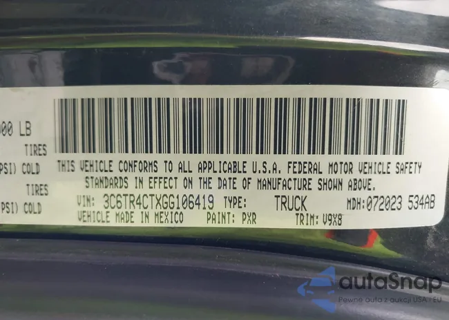 3C6TR4CTXGG106419: 43408477