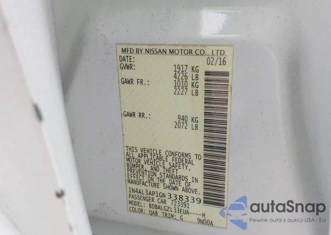 1N4AL3AP1GN338339: 43409692