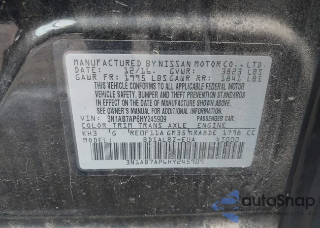 3N1AB7AP6HY245909: 43409694