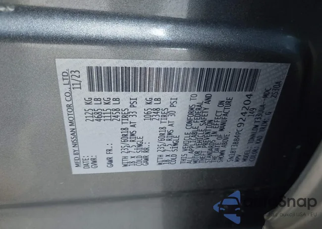 5N1BT3BB4PC924204: 43409783