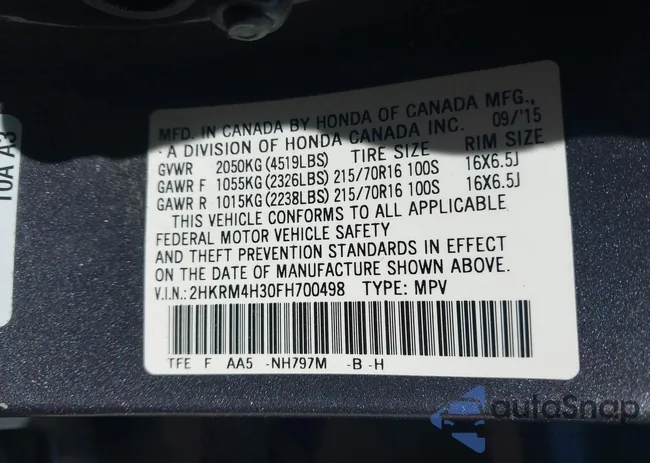 2HKRM4H30FH700498: 43409803