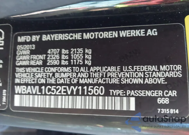 WBAVL1C52EVY11560: 43409814