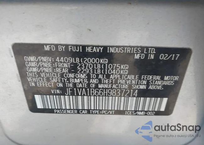 JF1VA1B66H9837214: 43409843