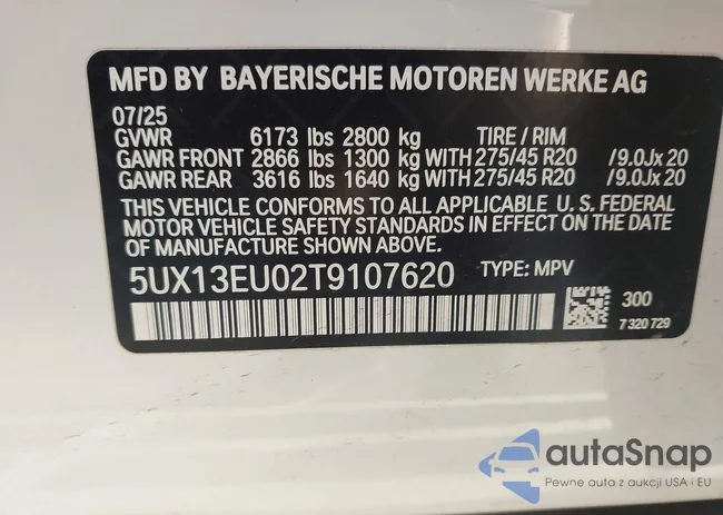 5UX13EU02T9107620: 43409863