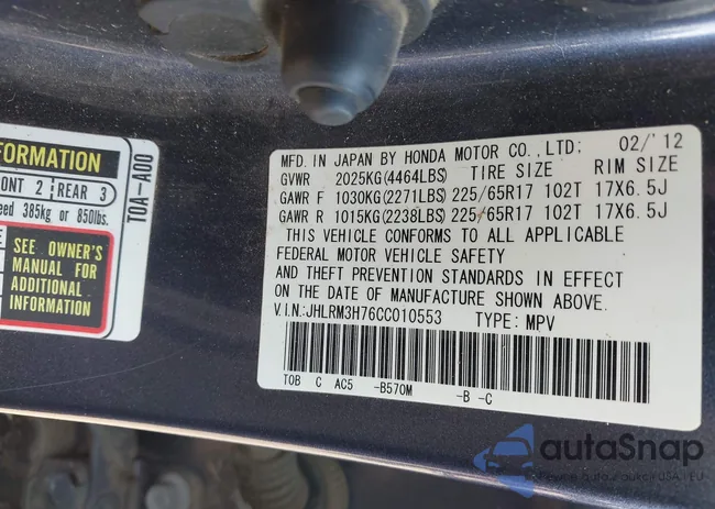 JHLRM3H76CC010553: 43409897