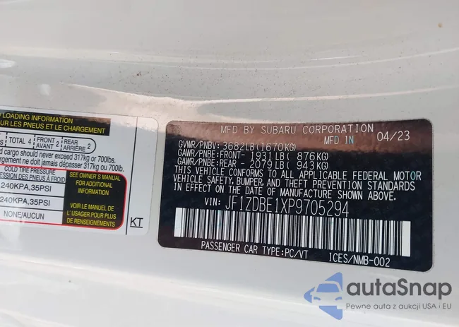 JF1ZDBE1XP9705294: 43409935