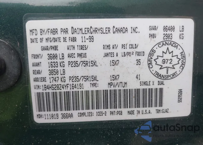 1B4HS28Z4YF164191: 43409961