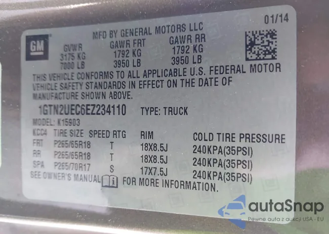 1GTN2UEC6EZ234110: 43409966