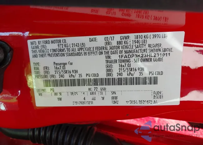 1FADP3K23HL231911: 43410028