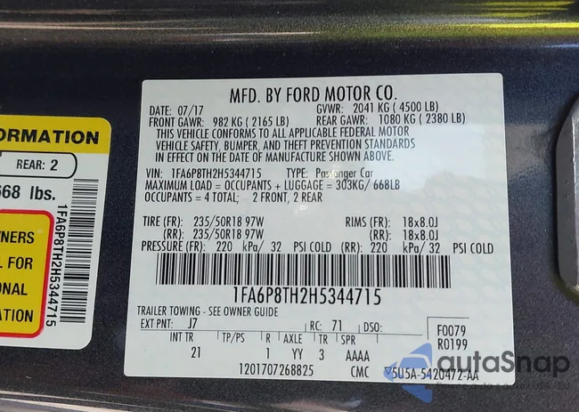 1FA6P8TH2H5344715: 43409209