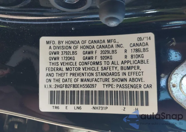 2HGFB2F80EH556097: 43409309