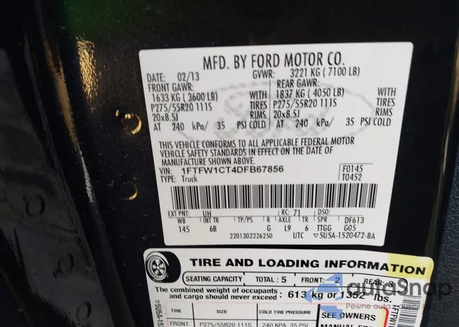 1FTFW1CT4DFB67856: 43409348