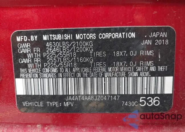 JA4AT4AA8JZ047147: 43409403