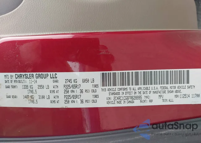 2C4RC1CG6FR628995: 43409486