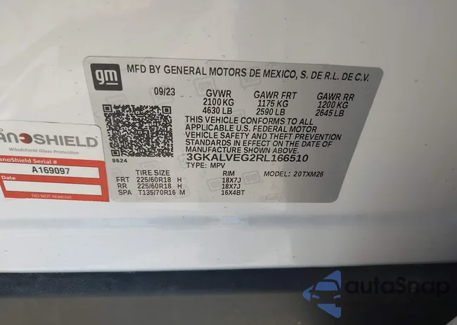 3GKALVEG2RL166510: 43409584