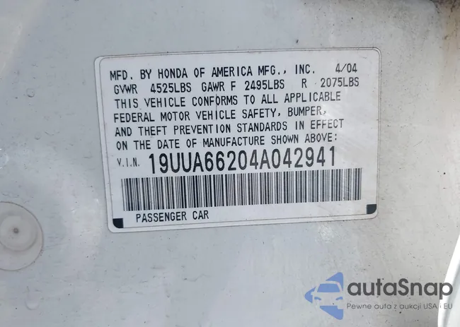 19UUA66204A042941: 43410608