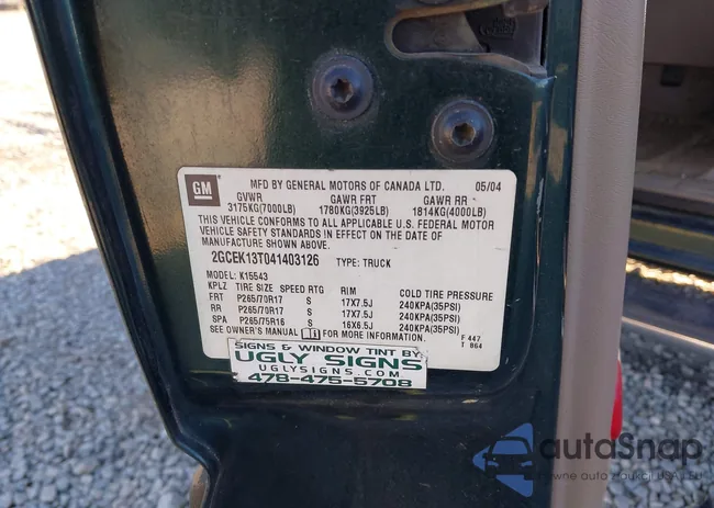 2GCEK13T041403126: 43410731