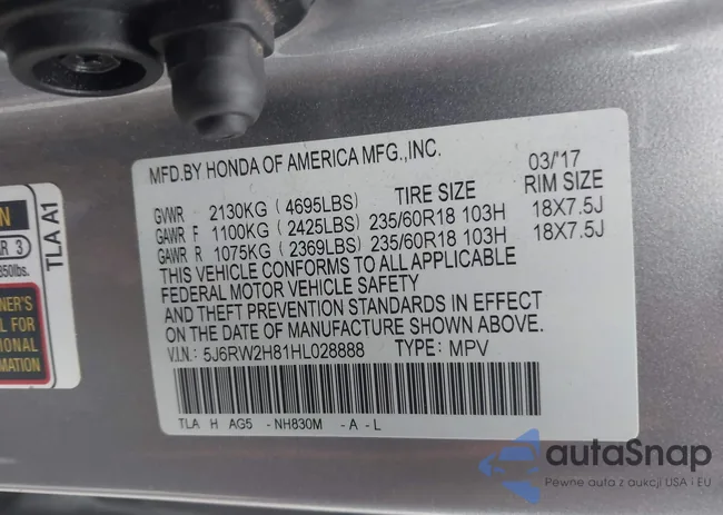 5J6RW2H81HL028888: 43410792