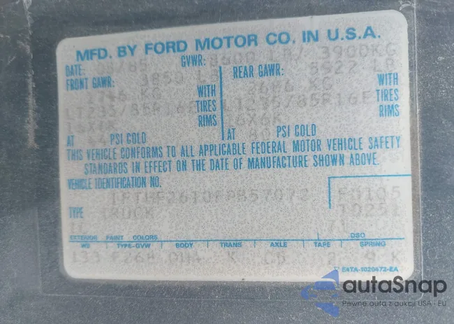 1FTHF2610FPB57072: 43410794