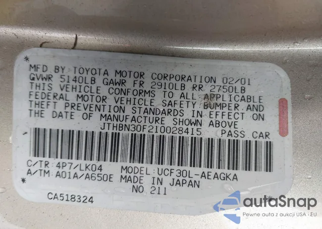 JTHBN30F210028415: 43410845