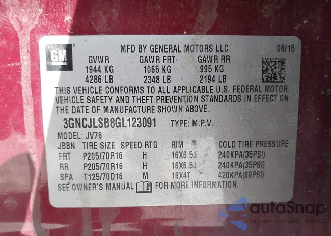 3GNCJLSB8GL123091: 43410858