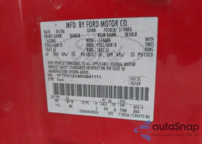 1FTPX12V46NB41111: 43410863