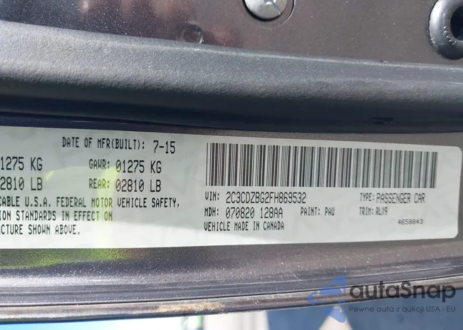 2C3CDZBG2FH869532: 43410864