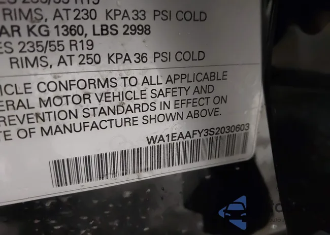 WA1EAAFY3S2030603: 43410871